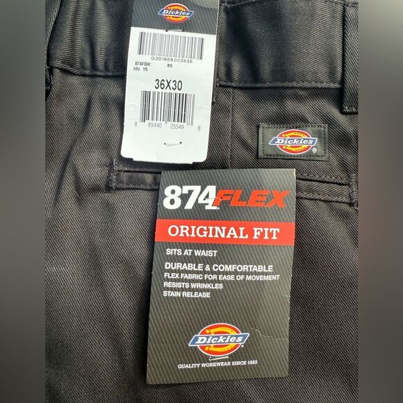 Dickies 874 Flex Original Fit Pants Black 36x30 NWT IN PACKAGE - Picture 8 of 11